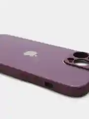 Пурпурный чехол силиконовый со стеклянной панелью для iPhone 13 Pro Max
