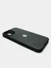 Угольный чехол силиконовый со стеклянной панелью для iPhone 13 Pro Max