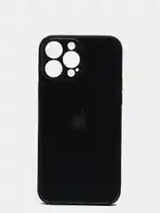 Угольный чехол силиконовый со стеклянной панелью для iPhone 13 Pro Max