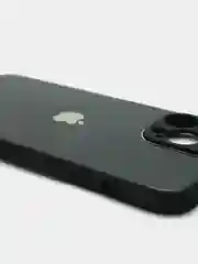 Угольный чехол силиконовый со стеклянной панелью для iPhone 13 Pro Max