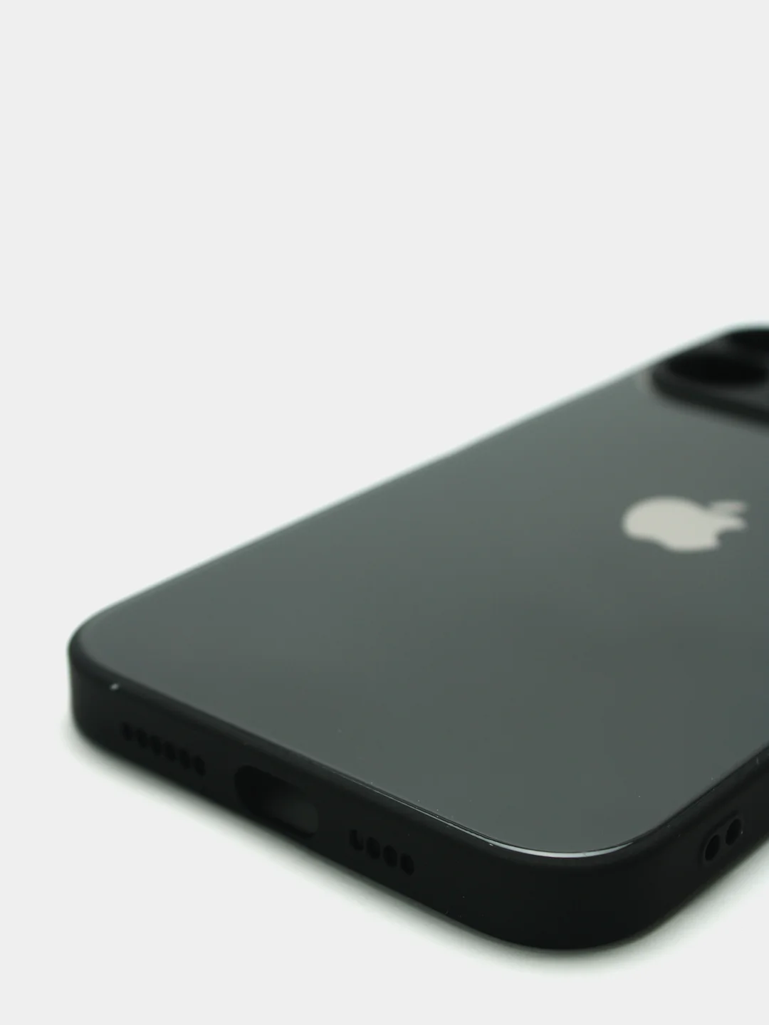 Угольный чехол силиконовый со стеклянной панелью для iPhone 13 Pro Max