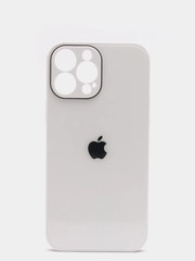 Чехол силиконовый со стеклянной панелью для iPhone 13 Pro Max