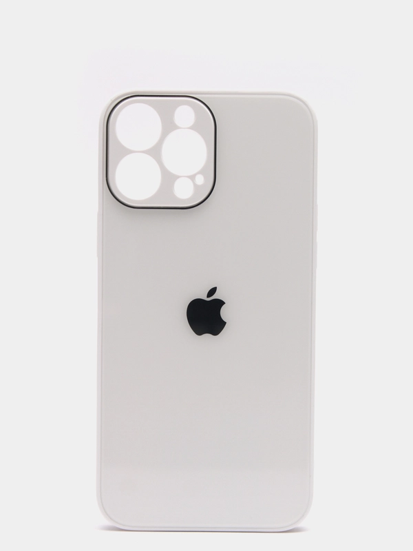 Чехол силиконовый со стеклянной панелью для iPhone 13 Pro Max
