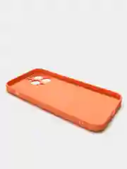 Оранжевый чехол силиконовый со стеклянной панелью для iPhone 13 Pro Max