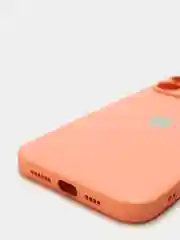 Оранжевый чехол силиконовый со стеклянной панелью для iPhone 13 Pro Max