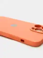 Оранжевый чехол силиконовый со стеклянной панелью для iPhone 13 Pro Max