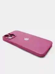 Фуксия чехол силиконовый со стеклянной панелью для iPhone 13 Pro Max
