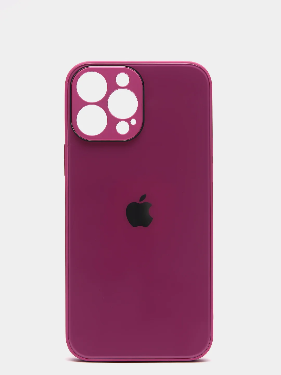 Фуксия чехол силиконовый со стеклянной панелью для iPhone 13 Pro Max