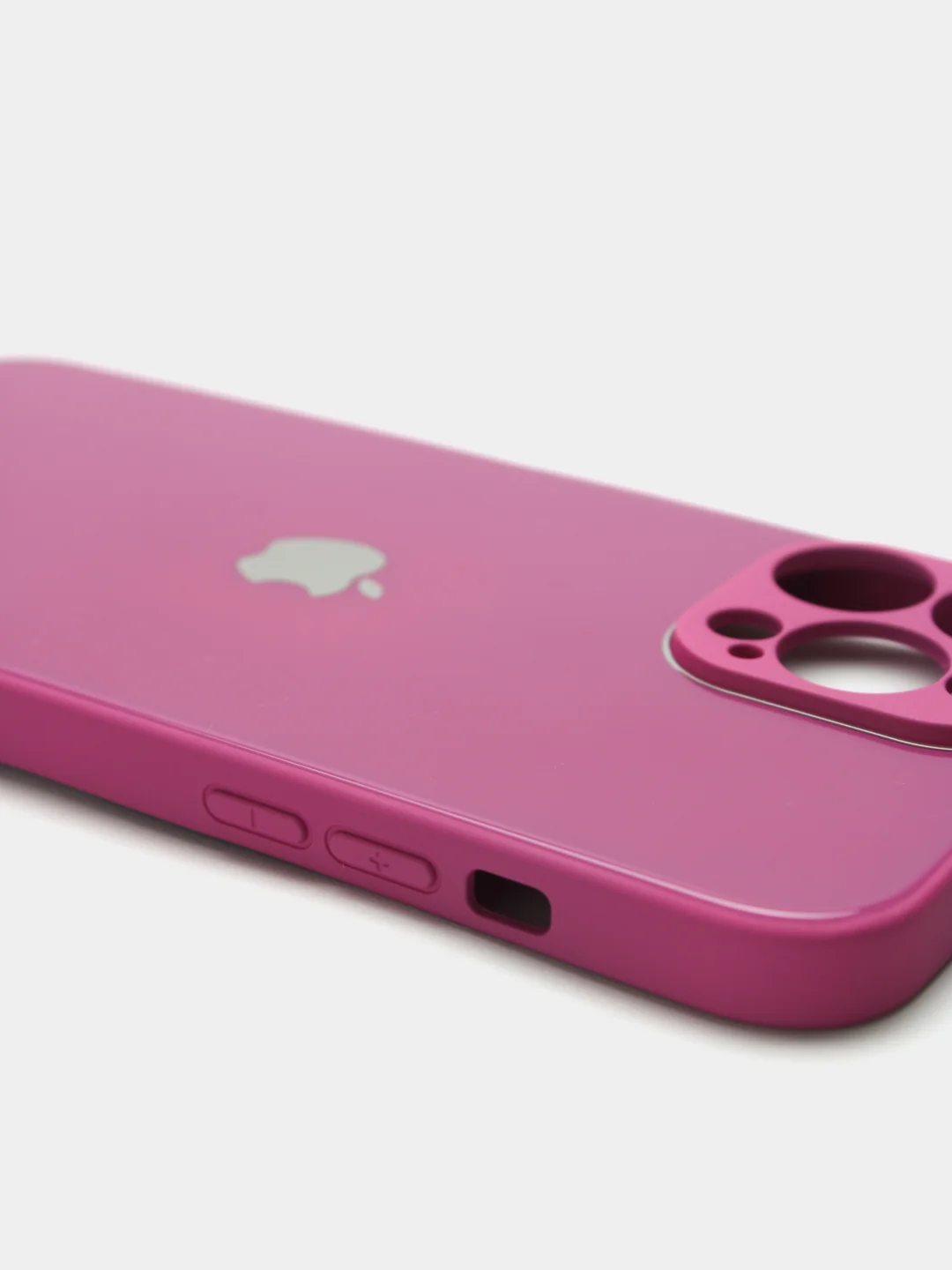 Фуксия чехол силиконовый со стеклянной панелью для iPhone 13 Pro Max