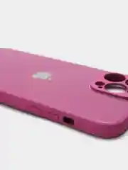 Фуксия чехол силиконовый со стеклянной панелью для iPhone 13 Pro Max