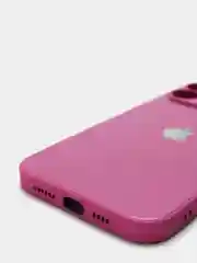 Фуксия чехол силиконовый со стеклянной панелью для iPhone 13 Pro Max