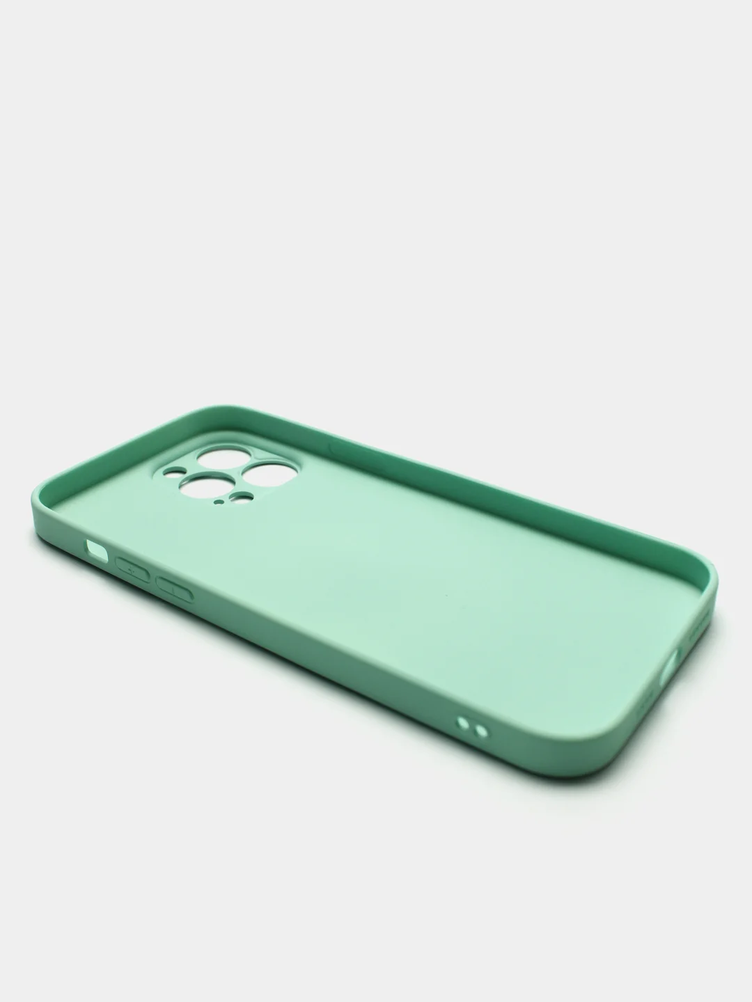 Бирюзовый чехол силиконовый со стеклянной панелью для iPhone 13 Pro Max