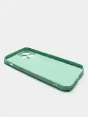 Бирюзовый чехол силиконовый со стеклянной панелью для iPhone 13 Pro Max