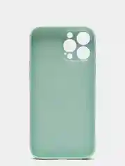Бирюзовый чехол силиконовый со стеклянной панелью для iPhone 13 Pro Max