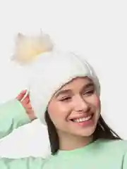 Белый шапка вязаная теплая для женщин