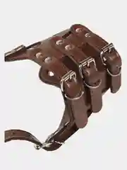 Коричневый кожаный намордник для собак