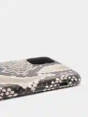 Коричневый кожаный чехол с принтом "питон" Apple iPhone 11, 11 pro, 12, 12 Pro, 12 Pro Max
