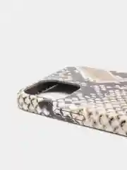 Коричневый кожаный чехол с принтом "питон" Apple iPhone 11, 11 pro, 12, 12 Pro, 12 Pro Max