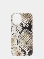 Бежевый кожаный чехол с принтом "питон" Apple iPhone 11, 11 pro, 12, 12 Pro, 12 Pro Max