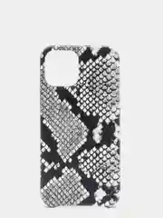 Серый кожаный чехол с принтом "питон" Apple iPhone 11, 11 pro, 12, 12 Pro, 12 Pro Max