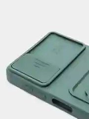 Зеленый чехол накладка c визитницей Samsung A50, A51, A52, A72, A12, A32, Redmi Note 10 Pro, 9A