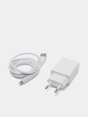 Сетевое зарядное устройство 2 USB, 2.4 A с кабелем Type-C, Micro USB, Lightning iPhone