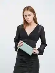 Мятный кошелек женский