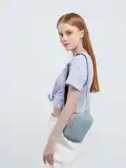 Голубой сумка женская, через плечо, из кожи