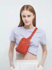 Терракотовый сумка женская, через плечо, из кожи