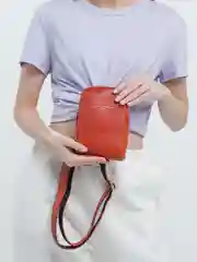 Терракотовый сумка женская, через плечо, из кожи