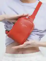 Терракотовый сумка женская, через плечо, из кожи