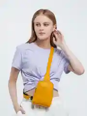 Желтый сумка женская, через плечо, из кожи