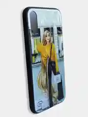Бирюзовый стеклянный чехол с рисунком принтом картинкой для iphone 11 pro max xs 6s 5s 7+ 8 plus