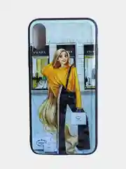 Бирюзовый стеклянный чехол с рисунком принтом картинкой для iphone 11 pro max xs 6s 5s 7+ 8 plus