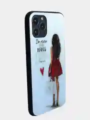 Бронзовый стеклянный чехол с рисунком принтом картинкой для iphone 11 pro max xs 6s 5s 7+ 8 plus