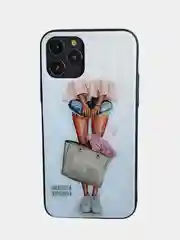 Вишнёвый стеклянный чехол с рисунком принтом картинкой для iphone 11 pro max xs 6s 5s 7+ 8 plus