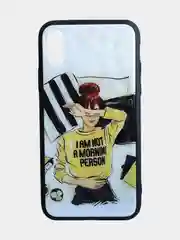 Желтый стеклянный чехол с рисунком принтом картинкой для iphone 11 pro max xs 6s 5s 7+ 8 plus