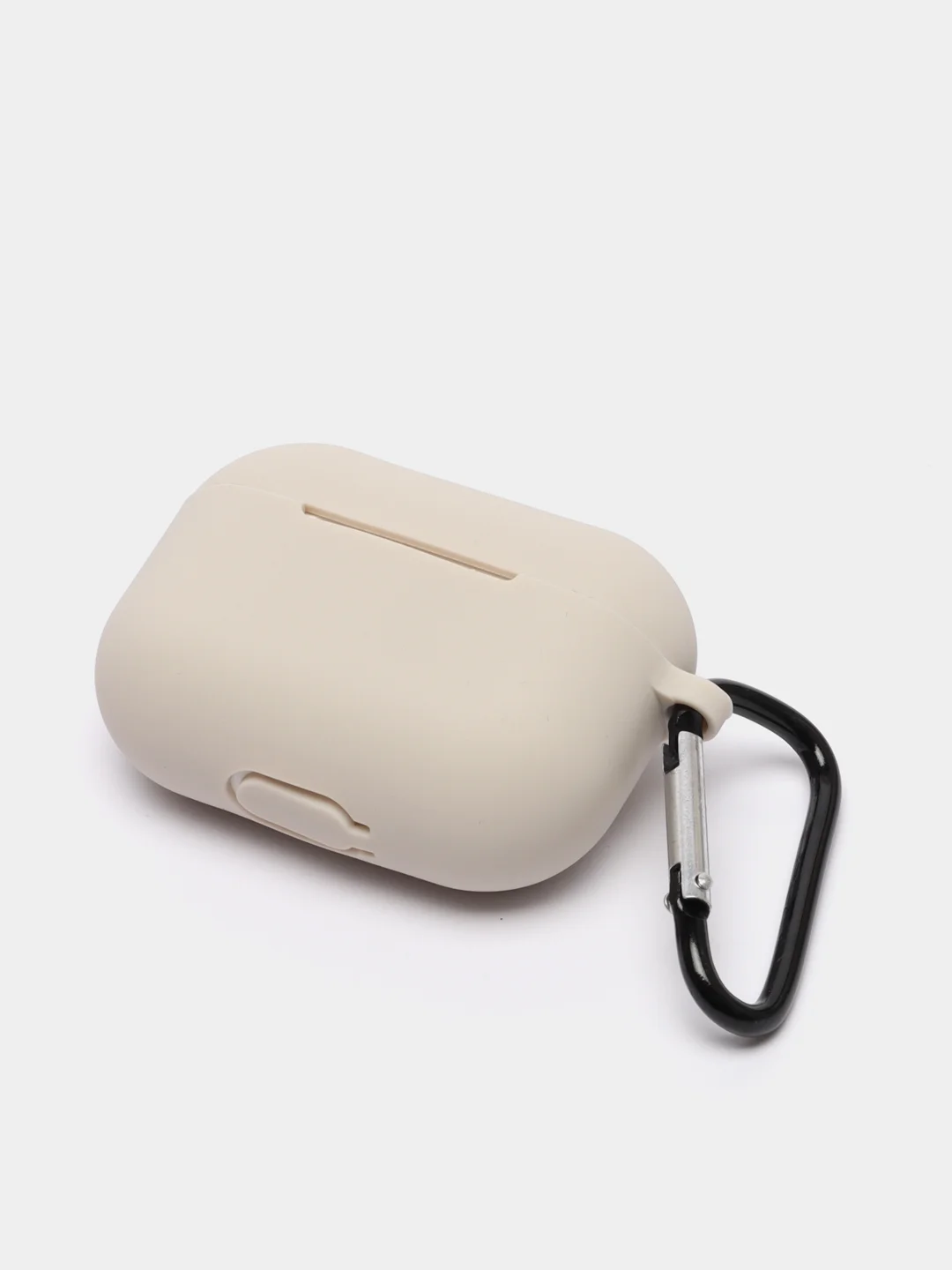 Розовый силиконовый чехол для наушников Airpods (Аирподс) 1, 2, 3, Pro, с карабином-держателем