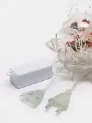 Алый гирлянда светодиодная "Дед мороз в шаре", на окно, 3 x 0.6 м