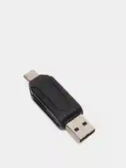 Черный картридер USB на USB TYPE-C, SD-card, microSD, адаптер для телефона