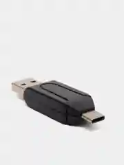 Черный картридер USB на USB TYPE-C, SD-card, microSD, адаптер для телефона