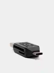 Черный картридер USB на USB TYPE-C, SD-card, microSD, адаптер для телефона