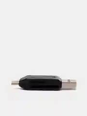 Черный картридер USB на USB TYPE-C, SD-card, microSD, адаптер для телефона