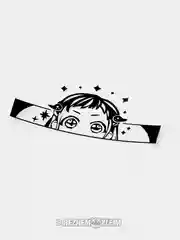 Черный нэнэ Ясиро, "Туалетный мальчик", JDM sticker REZHEM KLEIM
