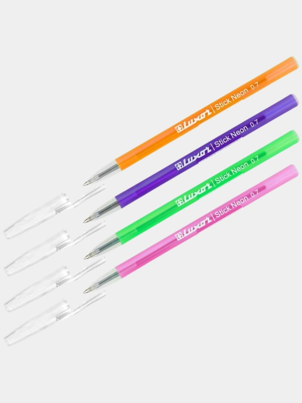 Ручка шариковая Luxor Stick Neon Restyle, узел 0,7 мм, стержень синий