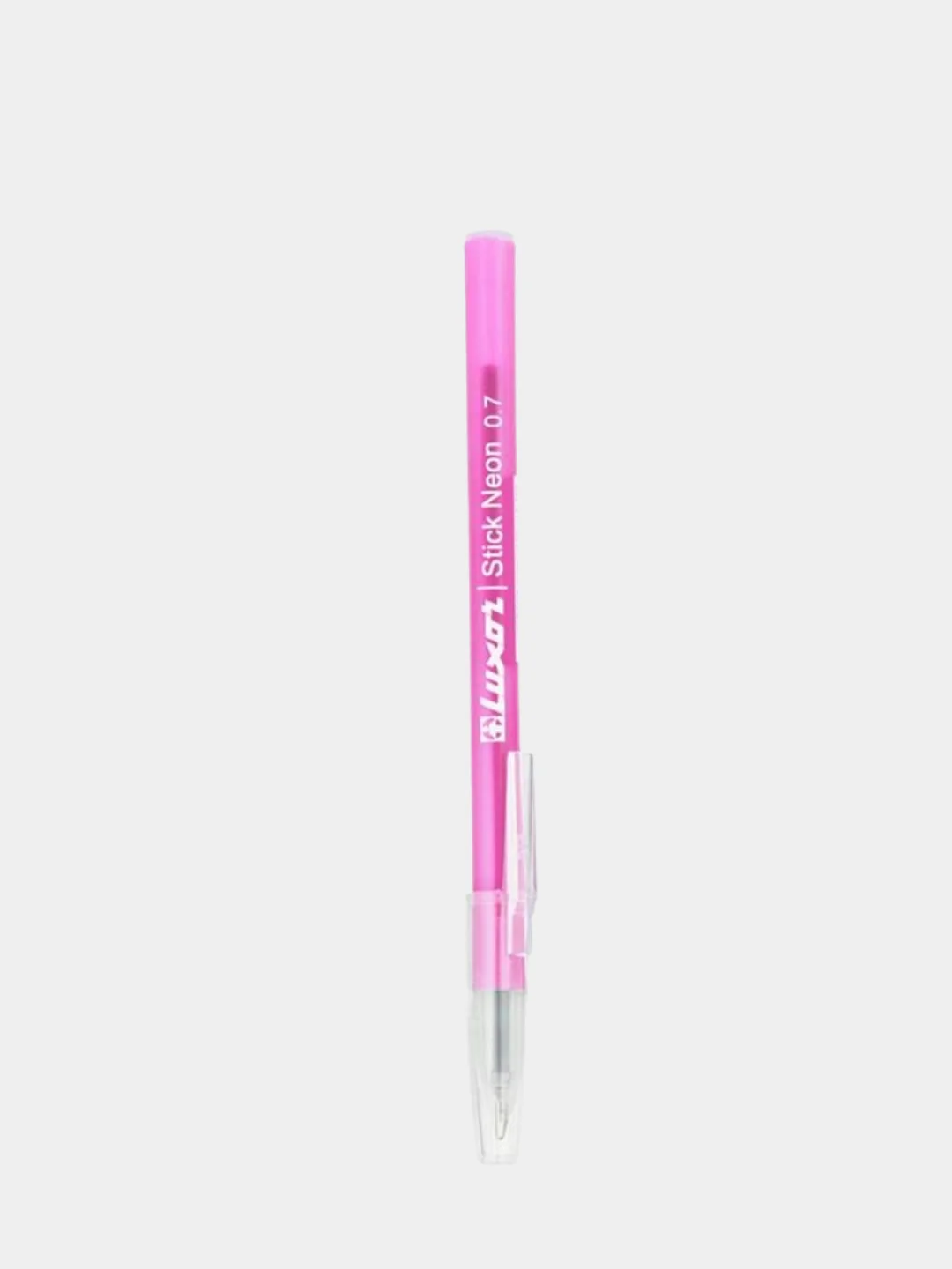 Розовый ручка шариковая Luxor Stick Neon Restyle, узел 0,7 мм, стержень синий