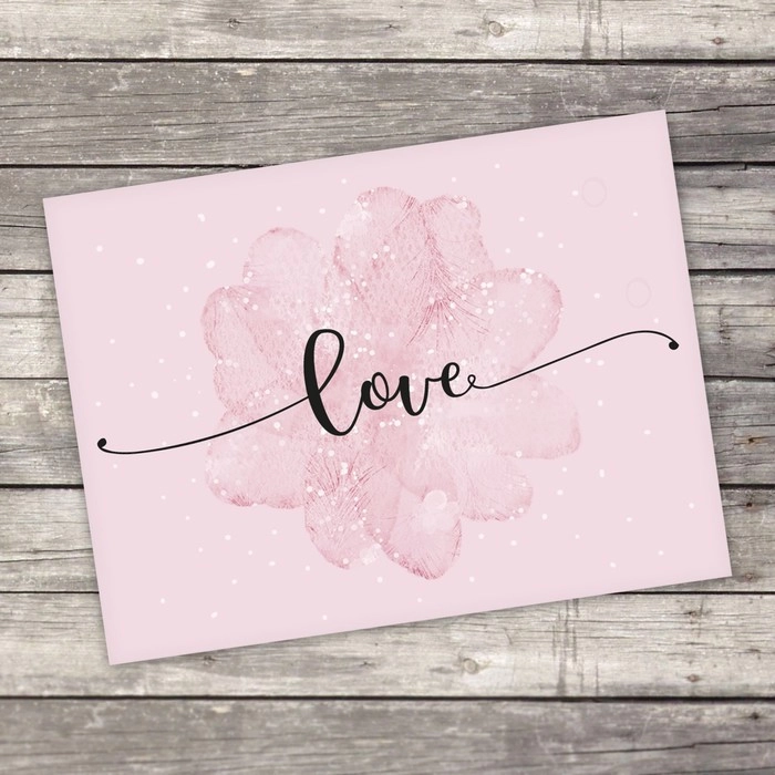 Открытка-комплимент Love, 8 х 6 см