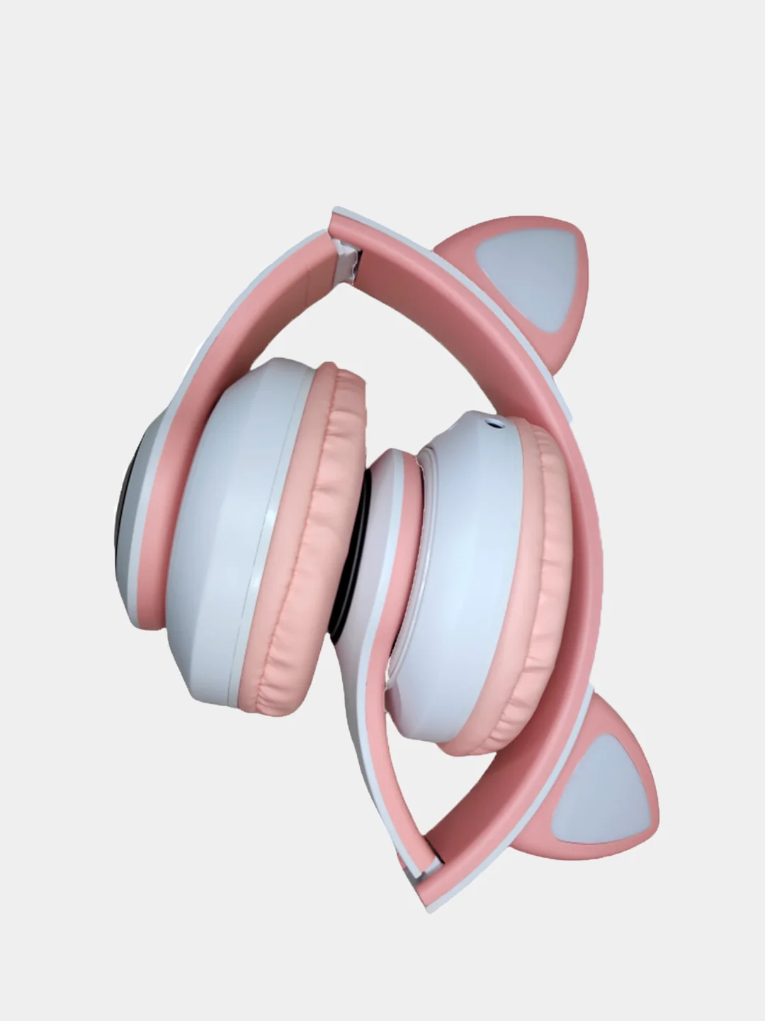 Розовый беспроводные Bluetooth наушники с кошачьими светящимися ушками Cat Ear