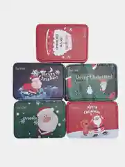 Зеленый новогодние носки Christmas, в подарочной жестяной коробочке, 3 пары