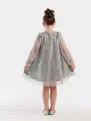 Серый платье нарядное с блестками для девочек